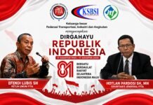 HUT RI ke-81: DPP FTIA Ajak Seluruh Pekerja Transportasi dan Industri Jaga Persatuan