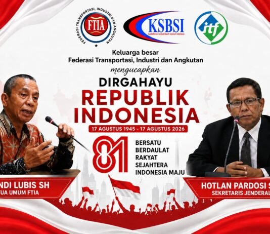 HUT RI ke-81: DPP FTIA Ajak Seluruh Pekerja Transportasi dan Industri Jaga Persatuan